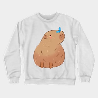 Capybara and butterfly Crewneck Sweatshirt